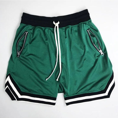 Men's zippered pocket drawstring shorts