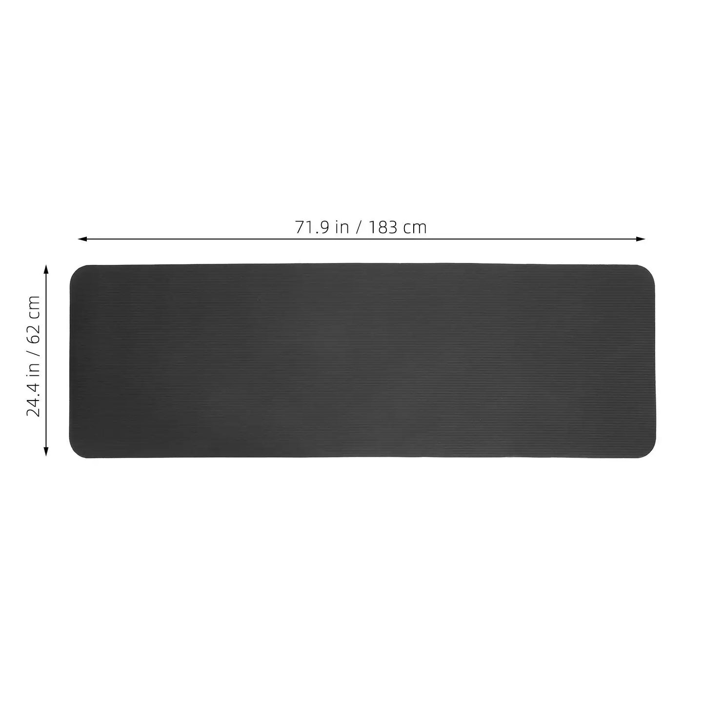 183X61X0.8Cm Black NBR Treadmill Mat Sports